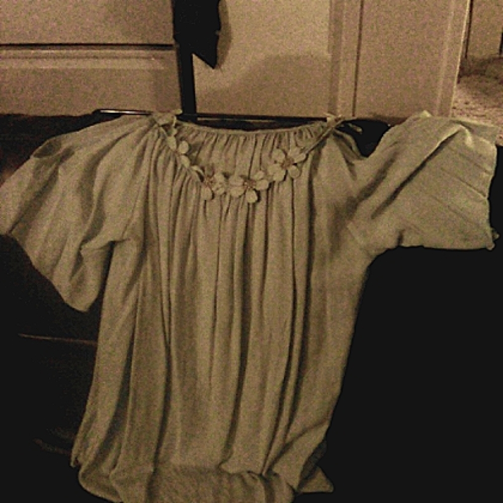 WISH SUNFLOWER baby blue-off the shoulder summer blouse